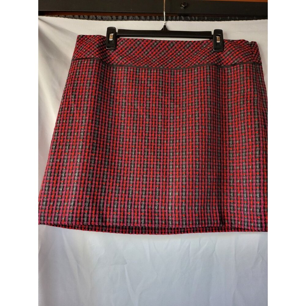 Loft Size 14 vintage short skirt wool blend mini check skirt lined preppy